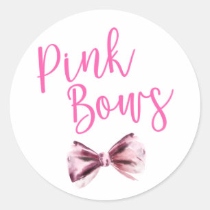 Sticker Rond Pink Bows Team Girl Gender Revevela Party