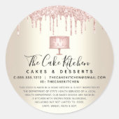 Sticker Rond Pink Cake Bakery Chef Parties scintillant Drives G (Devant)