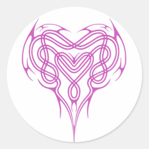 Sticker Rond Pink Celtic Heart Knot