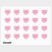 Sticker Rond Pink CHAUD STUFF Saint Valentin Candy Coeur Amour (Feuille)