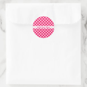 Sticker Rond Pink Combination Classic Checkerboard par STaylor