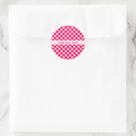 Sticker Rond Pink Combination Classic Checkerboard par STaylor (Sac)