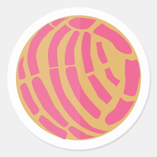 Sticker Rond Pink Concha Méxican pâte à pain sucré (Devant)