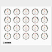 Sticker Rond Pink Coquette Bow Bear Tartan Birthday Favor (Feuille)