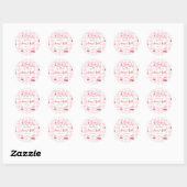 Sticker Rond Pink Coquette Bow Cherry First Birthday Party (Feuille)
