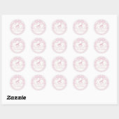 Sticker Rond Pink Coquette Bow Horse Birthday Envelope Seal (Feuille)
