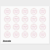 Sticker Rond Pink Coquette Bow Pastel Sceau Invitation d'annive (Feuille)