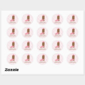 Sticker Rond Pink Cowgirl Boot Anniversaire (Feuille)