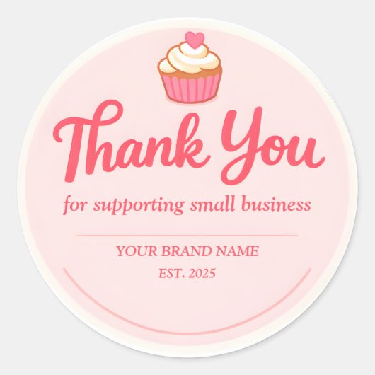Sticker Rond Pink Cupcake Bakery Thank You (Devant)