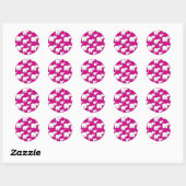 Sticker Rond Pink Cute Animal Pattern Cartoon Elephant Pattern (Feuille)