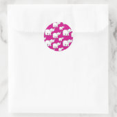 Sticker Rond Pink Cute Animal Pattern Cartoon Elephant Pattern (Sac)