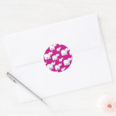 Sticker Rond Pink Cute Animal Pattern Cartoon Elephant Pattern (Enveloppe)
