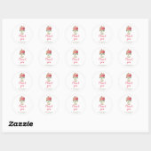 Sticker Rond Pink Dahlias Mason Jar fête d'anniversaire (Feuille)