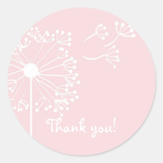 Sticker Rond Pink Dandelion stationnaire (Devant)