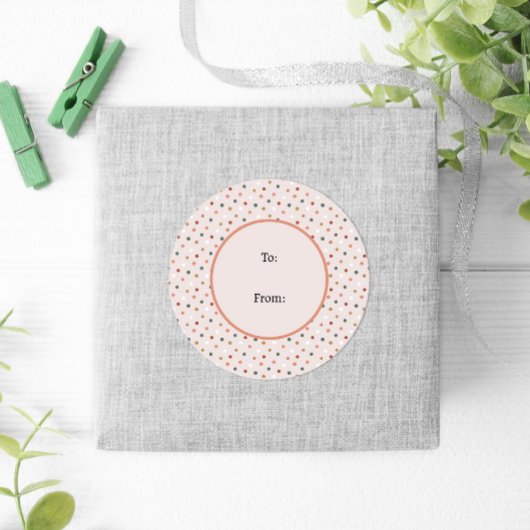 Sticker Rond Pink d'hiver Pastel Amusants Pois Noël