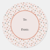 Sticker Rond Pink d'hiver Pastel Amusants Pois Noël (Devant)