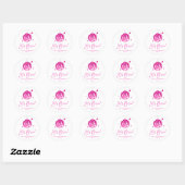 Sticker Rond Pink Disco Ball Let's Disco Anniversaire (Feuille)