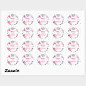 Sticker Rond Pink Disco First Rodeo Cowgirl 1er anniversaire (Feuille)