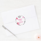 Sticker Rond Pink Disco First Rodeo Cowgirl 1er anniversaire (Enveloppe)