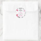 Sticker Rond Pink Disco First Rodeo Girl Premier anniversaire (Sac)