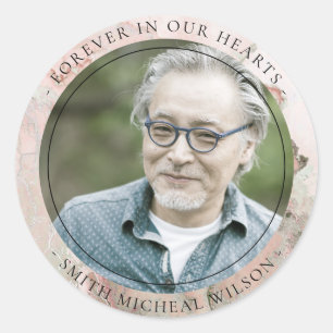 STICKER ROND PINK DUSKY ROSE GOLD AGATE SYMPATHIE PHOTO MÉMORIA