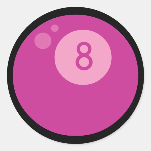 Sticker Rond Pink Eighball (Devant)