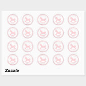 Sticker Rond Pink En vichy fille enveloppe cachet (Feuille)