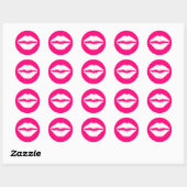 Sticker Rond Pink et lipstick blanc (Feuille)