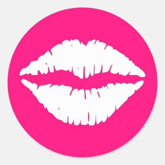 Sticker Rond Pink et lipstick blanc (Devant)