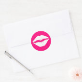 Sticker Rond Pink et lipstick blanc (Enveloppe)