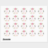 Sticker Rond Pink Farm Barnyard anniversaire (Feuille)