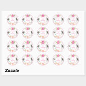 Sticker Rond Pink Farm Barnyard anniversaire (Feuille)