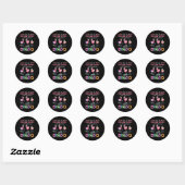 Sticker Rond Pink Flamingo Bingo Funny Venin Art (Feuille)