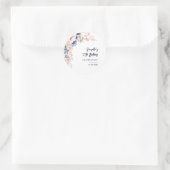 Sticker Rond Pink Floral 70e fête d'anniversaire Botanique (Sac)