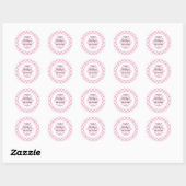 Sticker Rond Pink Floral Baby Shower  (Feuille)
