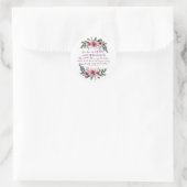 Sticker Rond Pink Floral Bible chrétienne Verse Isaïe 40 (Sac)