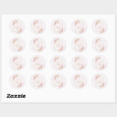 Sticker Rond Pink Floral Communion Calcomanía (Feuille)