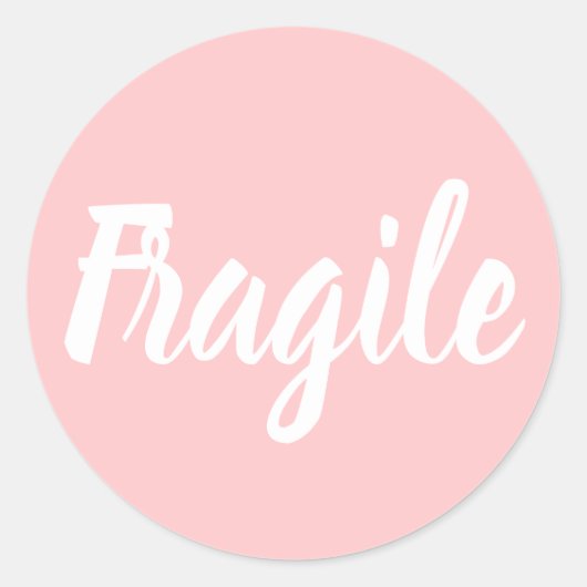 Sticker Rond Pink fragile entreprise moderne tendance (Devant)