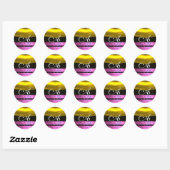 STICKER ROND PINK FUCHSIA PURPLE OR MONOGRAMME (Feuille)