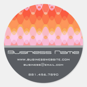 Sticker Rond Pink Funky Super Zig Zag Waves Chevron Motif