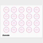 Sticker Rond Pink Gingham Christmas (Feuille)