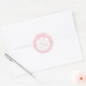 Sticker Rond Pink Gingham Coquette Bow Baptism Favor (Enveloppe)