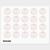 Sticker Rond Pink Gingham Silly Goose Baby Shower (Feuille)