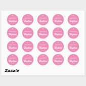 Sticker Rond Pink Girl Baptism  (Feuille)