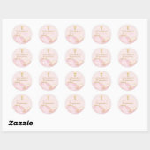Sticker Rond Pink Gold Confirmation Cross Chic Party (Feuille)