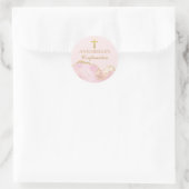 Sticker Rond Pink Gold Confirmation Cross Chic Party (Sac)