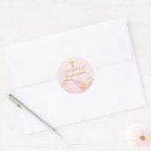 Sticker Rond Pink Gold Confirmation Cross Chic Party (Enveloppe)