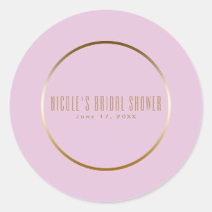 Sticker Rond Pink & Gold Elegant Classy Glam Wedding Favor