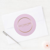 Sticker Rond Pink & Gold Elegant Classy Glam Wedding Favor (Enveloppe)