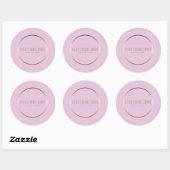 Sticker Rond Pink & Gold Elegant Classy Glam Wedding Favor (Feuille)